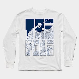 Tripoli, Libya City Map Typography - Coastal Long Sleeve T-Shirt